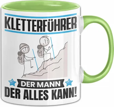 Produktbild von Kletterführer Tasse Geschenk für Kletterführer Der Mann Der Alles Kann Geschenkidee zum Geburtstag (Grün)