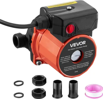 Immagine prodotto di Pompa di circolazione VEVOR, 38 LPM, sistema di pompe di circolazione a circolazione istantanea, controllo a 3 velocità, 100 W, CA 220-240 V, adattatore da G3/4 di pollice a G1/2 di pollice, testa in ghisa, per sistemi di riscaldamento dell'acqua
