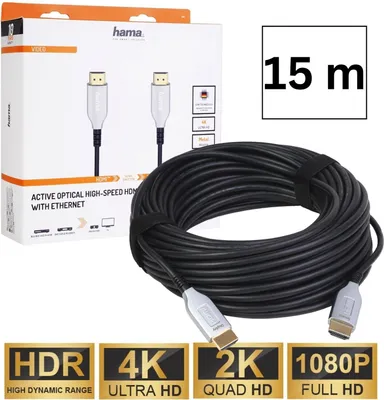 Produktbild von Optisch, aktives HDMI-Kabel, Stecker - Stecker, 4K, vergoldet, 15 m (