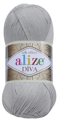 Strickgarn ALIZE DIVA Sommerwolle Häkelgarn Wolle Sommer Stricken Häkeln 355 grau
