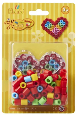 Obrázok produktu pre Hama zažehľovacie korálky 8982 Hama zažehľovacie korálky maxi "Malé srdce", v blistrovom balení"