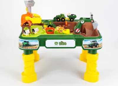 Produktbild von Theo Klein 3948 John Deere Farm Sand-Spieltisch, Wasser-Spieltisch I Mit Bauernhof-Tieren und Fahrzeugen I Wasser- und Sand-Becken