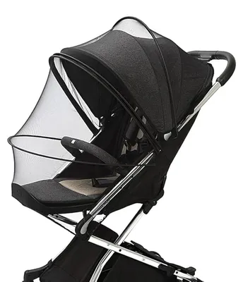 Productafbeelding van Muggennet kinderwagen - Universeel - Dubbele ritssluiting - Scheurvast - Koepelvorm met steunstangen