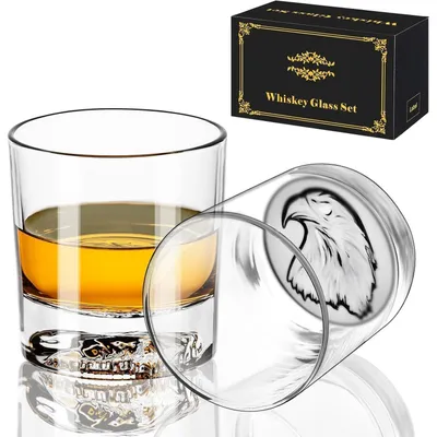 Productafbeelding van Whiskyglazen, adlerprint, transparant, voor Scotch whisky, set van 2