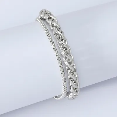 Produktbild von Einfaches, verstellbares Doppelschicht-Kettenarmband für Damen, Schmuckzubehör