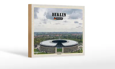 Produktbild von Holzschild Städte Berlin Olympiastadion Deutschland 18x12 cm