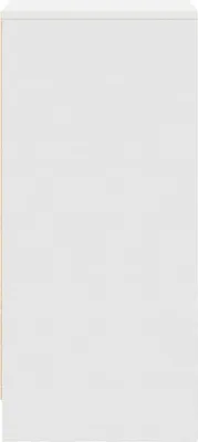 A plain white sideboard is shown against a white background.