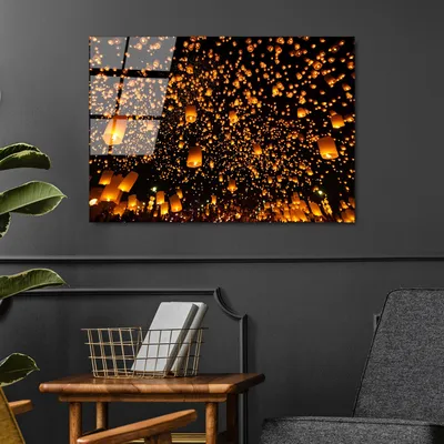 Produktbild von Wallity, UV-302 50 x 70, Dekorative Malerei aus gehärtetem Glas, 100 % gehärtetes Glas, Mehrfarbig, 50 x 70 cm