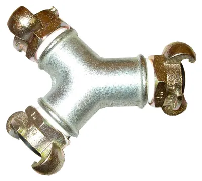 Produktbild von 2-fach-Verteiler, Y-Verteiler, 1", mit 3 x Klauenkupplung, Druckluft