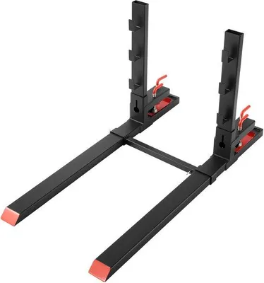 Produktbild von Klembare Palletvorken, 1814 kg Tragfähigkeit, 149 cm Länge, heavy-duty Tractorvork mit Kantelbeugungsschutz und verstellbarer Stabilisatorstange, für Laadbakken und Schrank-Transporter, schwarz