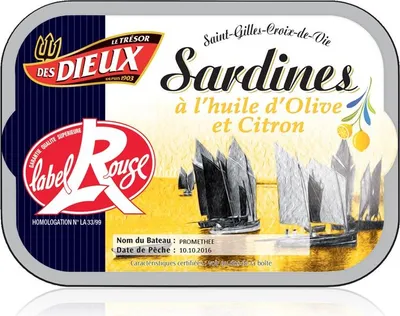 Produktbild von Le Tresor Des Dieux Sardinen in Olivenöl Extra mit Zitrone Label Rouge