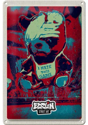 Produktbild von Blechschild Reise 20x3cm Berlin Graffiti I hate this Game Kunst