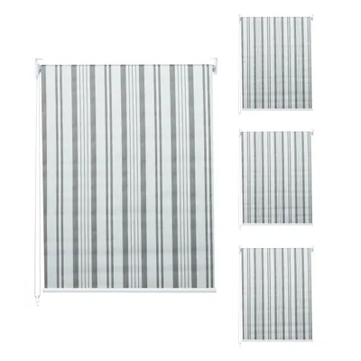 Zdjęcie produktu dla zestaw 4 rolet HWC-D52, roleta okienna boczna, 100x160cm nieprzezroczysta ochrona przeciwsłoneczna ~ szary/biały