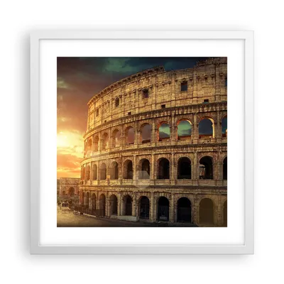 Produktbild von Gerahmtes Poster - Weißer Rahmen - Coloseum Roma Architektur Italien - 40x40 cm - Wand Bild - Wanddeko - Wandbilder - Wandposter - Bilderrahmen - Bilder - Kunstdruck - Wandbild - P2WAC40x40-2966