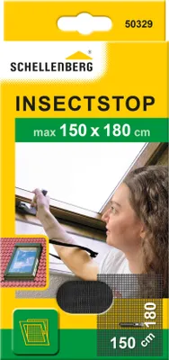 Produktbild von Schellenberg Fliegengitter für Dachfenster mit Reißverschluss, Insektenschutz UV-stabil, einfache Montage, anthrazit, 150 x 180 cm, 50329