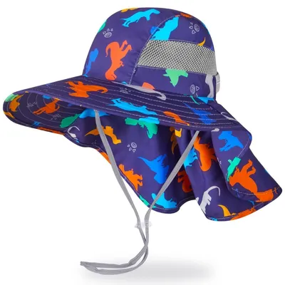 Immagine prodotto di Cappello da sole per bambini, protezione UV 50, cappello estivo da pesca con protezione per il collo, taglie da 2 a 9 anni, colore blu