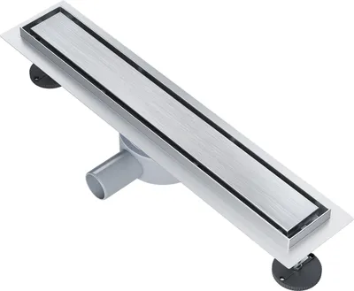 Image de SONNI 50cm écoulement de sol plat caniveaux de douche, siphon réglable à 360°, inox design 2 en 1, avec stop odeur et tamis à cheveux écoulement sur le bord