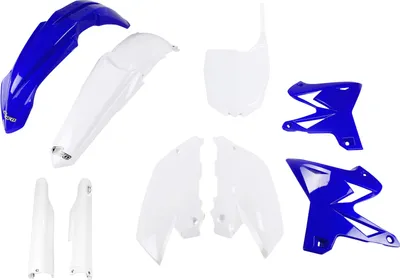 Obrázek produktu pro Sada krytů UFO PLAST, 9dílná sada plastových krytů s ochranou vidlice pro motocykl Yamaha YZ WR 125 / 250 cm³, rok výroby 2005–2007, barva: bílá / modrá