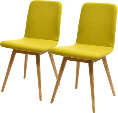 Produktbild von home24 Polsterstuhl - 2er-Set - Eiche Massiv / Stoff
