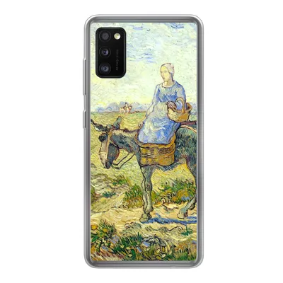 Produktbild von MuchoWow® Handyhülle Schutzhülle Hülle für Samsung Galaxy A41 Bauernpaar geht zur Arbeit - Vincent van Gogh Silikon Softcase Handy Hülle - Mobiltelefon