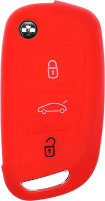 Produktbild von Auto Schlüssel Hülle Silikon Schutz Cover Rot kompatibel mit Citroen Berlingo C4 DS3 DS4 DS5 DS6 3 Tasten Klappschlüssel