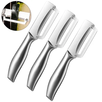 Produktbild von Gemüseschäler Set 2 Stück, scharf Edelstahl, multifunktional für Kürbis, Kartoffeln & Obst, leicht & spülmaschinenfest Küchenhelfer