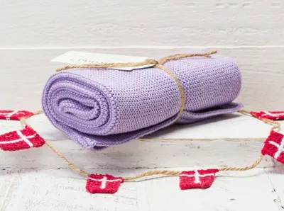 Produktbild von Solwang Küchentuch HELLES LILA gestrickt Putztuch Geschirrtuch Handtuch Gäste