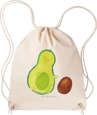 Produktbild von Mr. & Mrs. Panda gymnastiktasche Avocado Kern rollt - Transparent - Geschenk, baumwoll turnbeutel, Baby, Kleiner Rucksack, Liebe, stoff, Jutebeutel, Beutel, Love, wander
