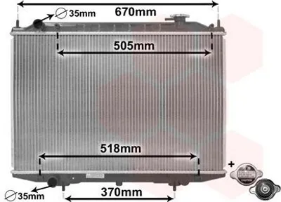 Produktbild von VAN WEZEL 13002302 Kühler Wasserkühler Motorkühler für NISSAN PICK UP (D22)