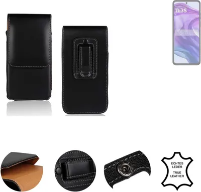Produktbild von K-S-Trade Holster Gürteltasche Handy Hülle Schutzhülle kompatibel mit Motorola Razr 50 Ultra Handyhülle Leder schwarz, 1x