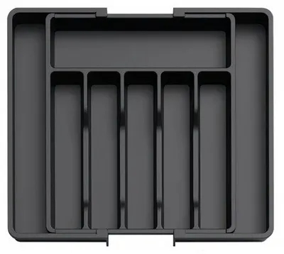 Image de Organisateur de tiroir en plastique - Noir - Réglable