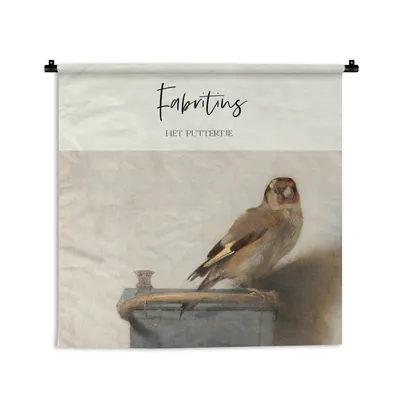 Obrázek produktu pro MuchoWow® Tapiserie Věšení na zeď Umění - The goldfinch - Fabritius 60x60 Tapiserie dekorace Nástěnná šála
