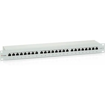 Produktbild von Equip Patchpanel 24x RJ45 Cat6 19" UTP 1HE Premium hellgrau