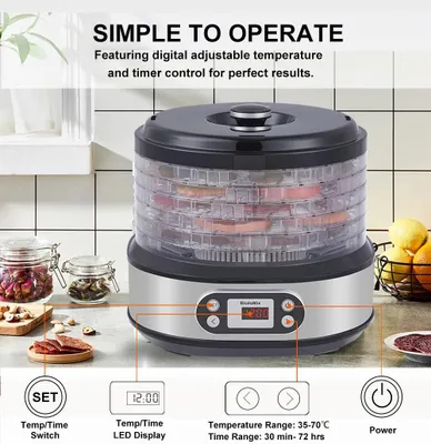 Immagine prodotto di Essiccatore / Essiccatore per alimenti - BFD806 - 6 ripiani - Controllo digitale - Spina UE - <600 W - Vassoi in plastica - RoHS