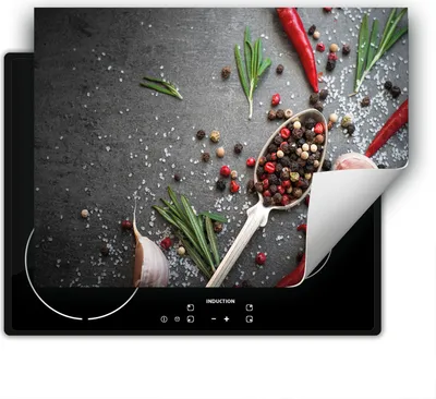 Produktbild von DarHaus Herdabdeckplatte 80x52 cm Anti Rutsch Matte Aufrollbar, Gewürze - Chilli