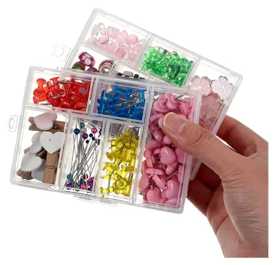 Produktbild von 2 Stück Sortierboxen mit 6 Fächern für Kleinteile, transparente Aufbewahrungsboxen für Schmuck, Perlen, Schrauben und mehr