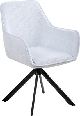 Produktbild von BELIANI Esszimmerstuhl Hellblau Gepolstert Leinenoptik Drehbar mit Armlehnen Modernes Design Polsterstuhl Drehstuhl für Esstisch Küche Esszimmer