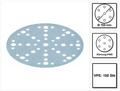 Productafbeelding van Festool STF D150/48 schuurschijven granaat P400 150 mm 100 stuks ( 575172 ) voor RO 150, ES 150, ETS 150, ETS EC 150, LEX 150, WTS 150, HSK-D 150