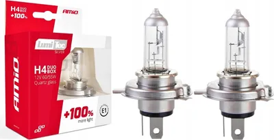 Zdjęcie produktu dla Żarówki halogenowe H4 12V 60/55W LumiTec SILVER +100% DUO AMIO-01402