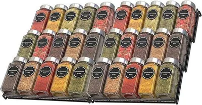 Immagine prodotto di Scaffale nero a 3 ripiani per erbe aromatiche da cucina