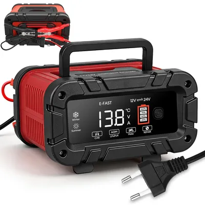 Produktbild von 12V/24V Intelligentes Batterieladegerät, 15A Autobatterie-Ladegerät