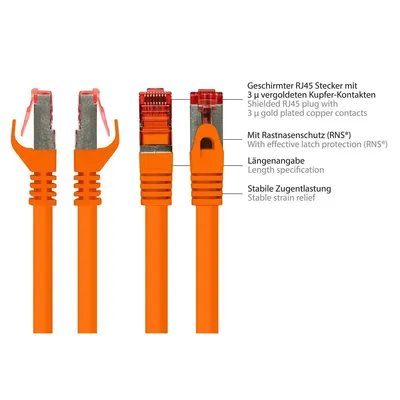 Produktbild von Good Connections Cat.6 Patchkabel S/FTP orange 3m