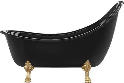 Freistehende Jugendstil Retro Stil Badewanne Schwarz Gold