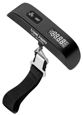 Zdjęcie produktu dla Waga bagażowa podróżna cyfrowa - Wyświetlacz LCD - 50 kg / 110 lb - Czarna