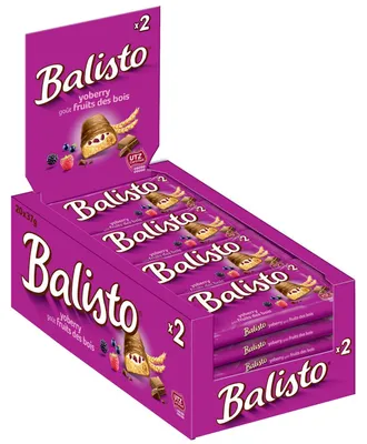 Obrázok produktu pre Balisto Jogurt Beeren Mix Celozrnné sušienky s čokoládou 37 g, balenie po 20 ks