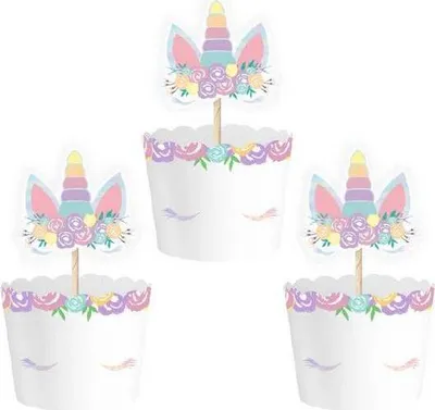 Zdjęcie produktu dla Foremki do babeczek i wkładki do muffinek Unicorn, 6 szt. – Party Pal