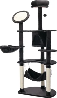 Image de Arbre à chat, plusieurs plateformes, jouets interactifs, gris foncé, 645 x 505 x 153 cm
