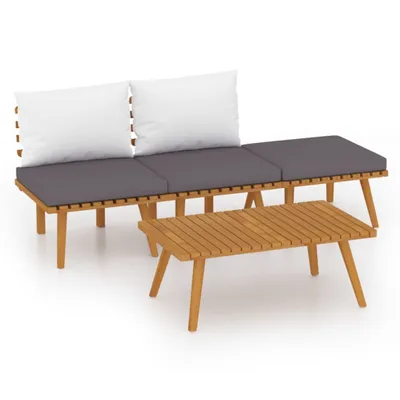 Immagine prodotto di vidaXL Set salotto da giardino 4 pezzi con cuscini in legno massiccio di acacia