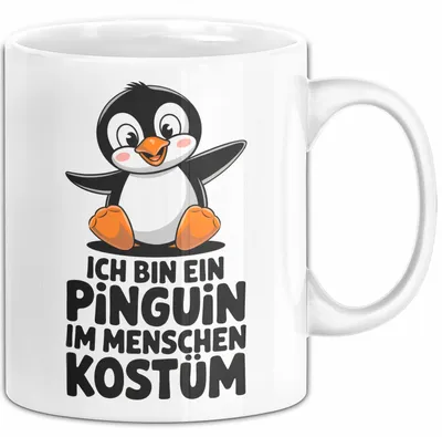 Produktbild von Sarkastischer Pinguin Tasse Geschenk Lustige Geschenkidee Spruch Ich Bin Ein Pinguin (Weiß)