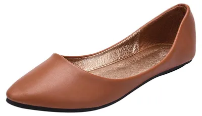 Productafbeelding van Omgoods - Dames Ballerina's met Puntige Neus van Microfiber Leer